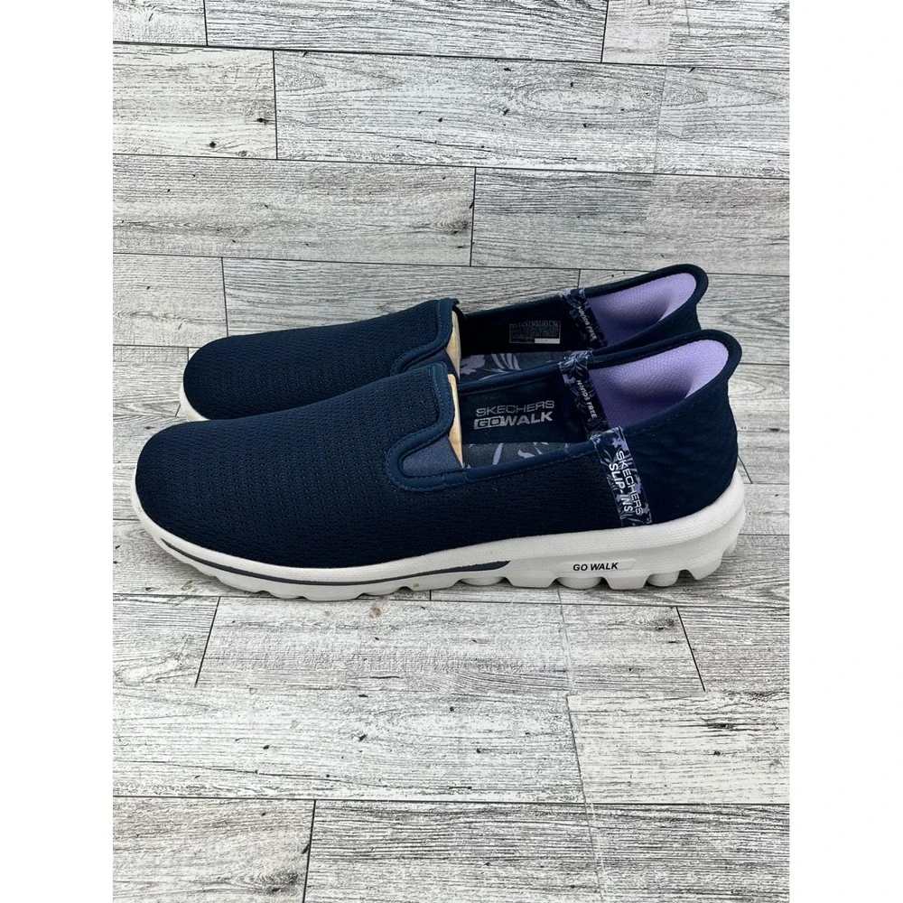 Skechers Slip-ins GO WALK Navy Mesh‎ Walking Shoes Women Size 9.5 124761 Comfort